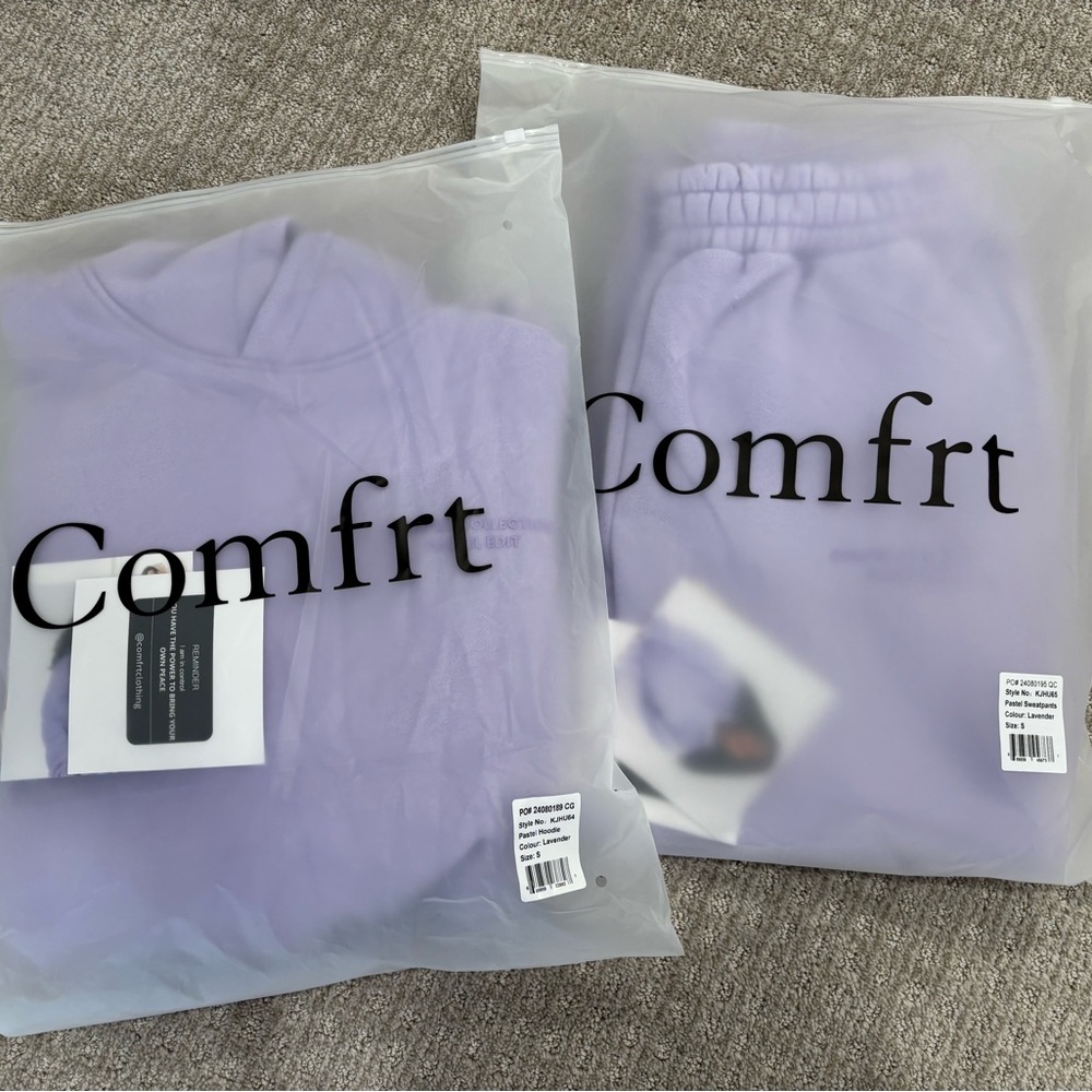 BRAND NEW Comfrt Clothing pastel lavender set